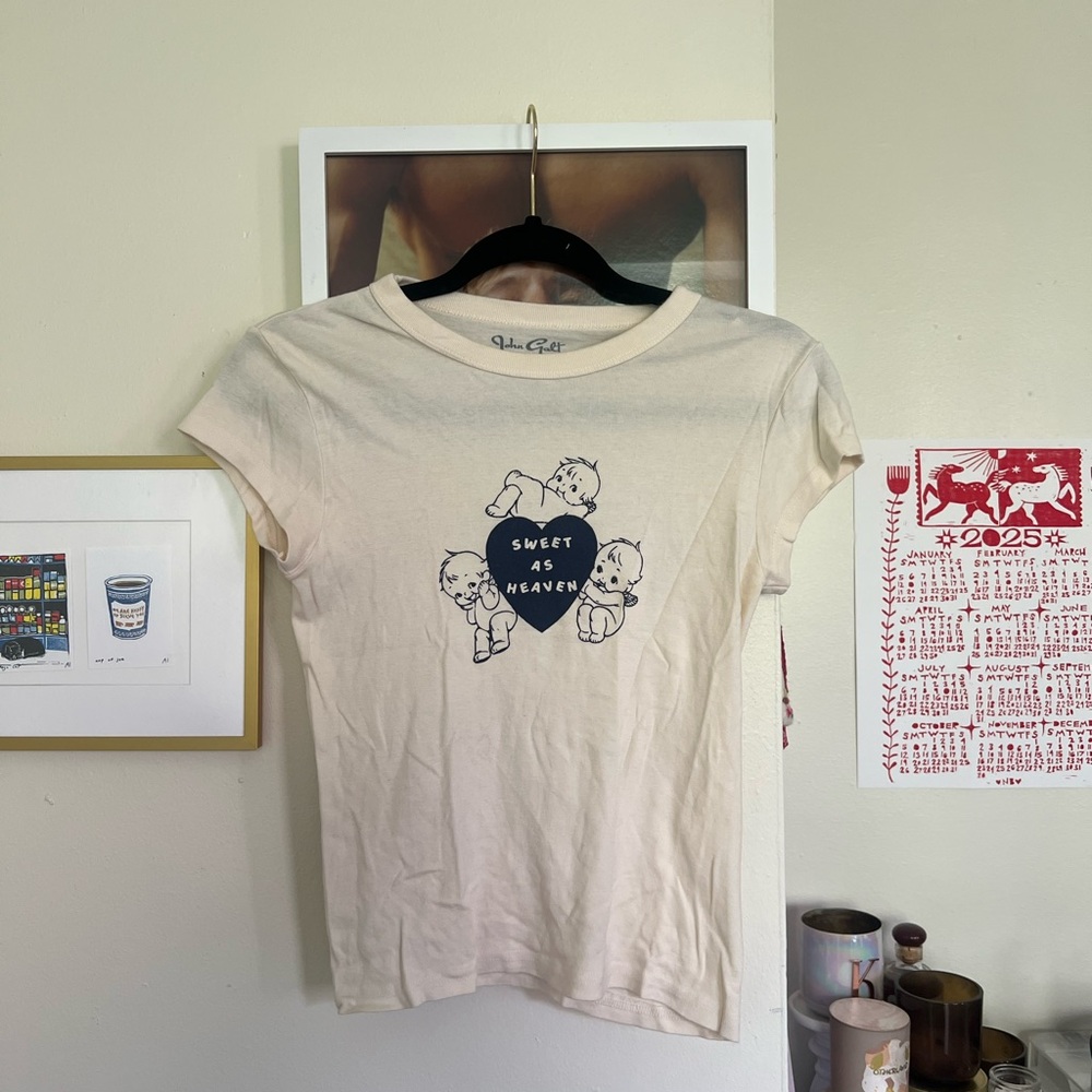 Brandy Melville Graphic Tee with Cherub Design